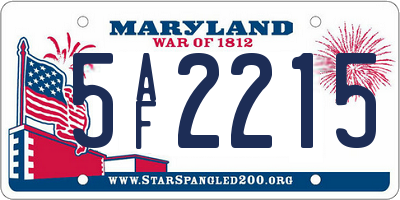MD license plate 5AF2215