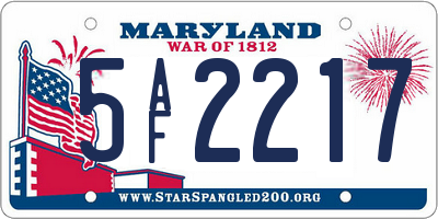 MD license plate 5AF2217
