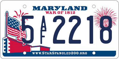 MD license plate 5AF2218