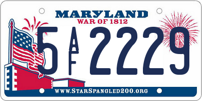 MD license plate 5AF2229