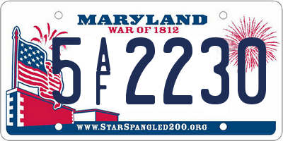 MD license plate 5AF2230