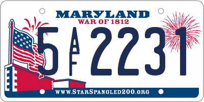 MD license plate 5AF2231