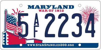 MD license plate 5AF2234
