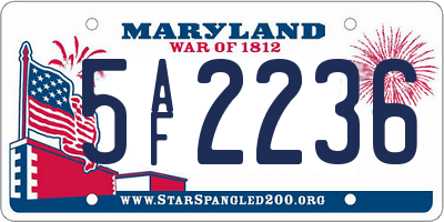 MD license plate 5AF2236