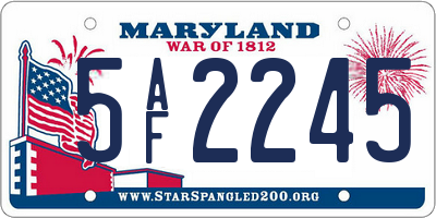 MD license plate 5AF2245