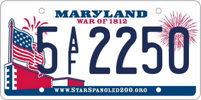 MD license plate 5AF2250