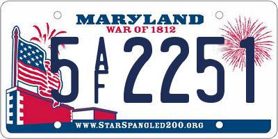 MD license plate 5AF2251