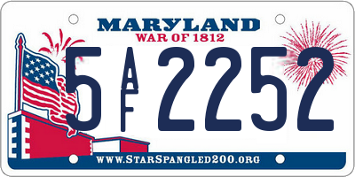 MD license plate 5AF2252