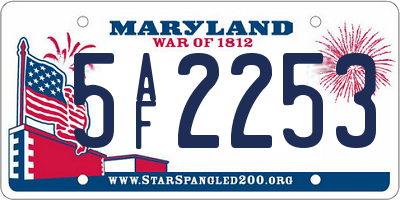 MD license plate 5AF2253