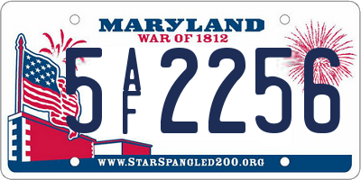 MD license plate 5AF2256