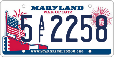 MD license plate 5AF2258