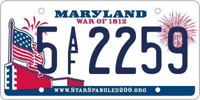 MD license plate 5AF2259