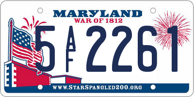 MD license plate 5AF2261