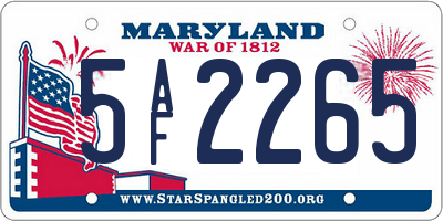 MD license plate 5AF2265