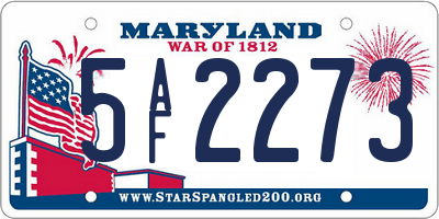 MD license plate 5AF2273