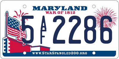 MD license plate 5AF2286