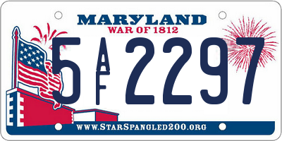 MD license plate 5AF2297