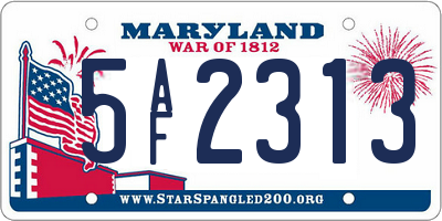 MD license plate 5AF2313