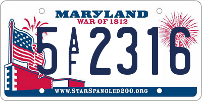 MD license plate 5AF2316