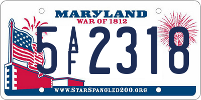 MD license plate 5AF2318