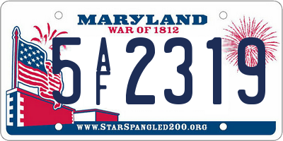 MD license plate 5AF2319