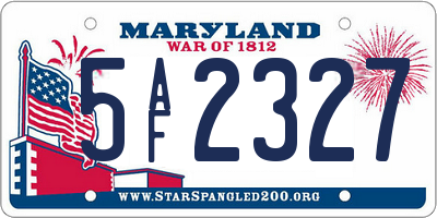 MD license plate 5AF2327