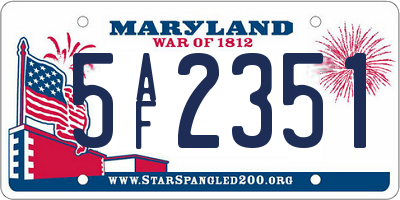 MD license plate 5AF2351