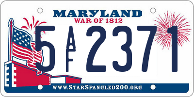 MD license plate 5AF2371
