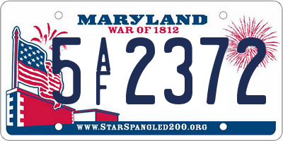 MD license plate 5AF2372