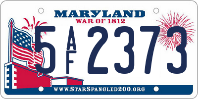 MD license plate 5AF2373