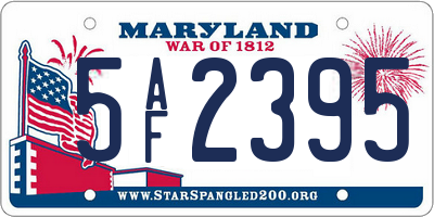 MD license plate 5AF2395