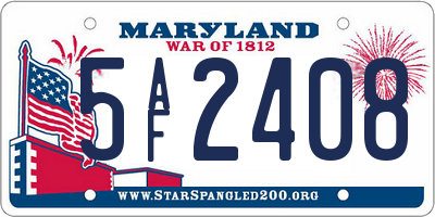 MD license plate 5AF2408