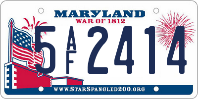 MD license plate 5AF2414