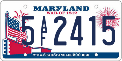 MD license plate 5AF2415
