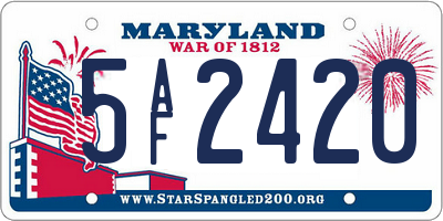 MD license plate 5AF2420