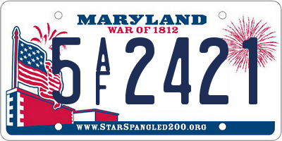 MD license plate 5AF2421