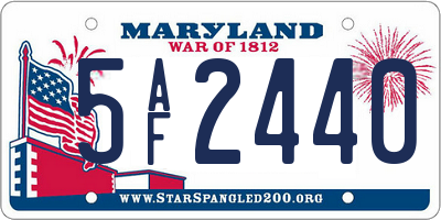 MD license plate 5AF2440