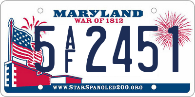 MD license plate 5AF2451