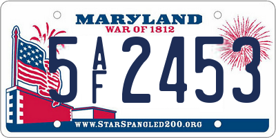 MD license plate 5AF2453