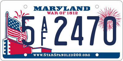 MD license plate 5AF2470