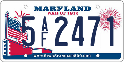 MD license plate 5AF2471