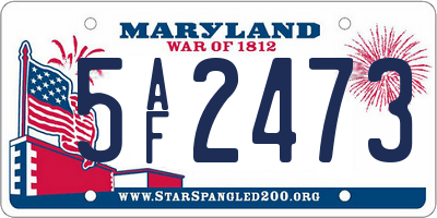 MD license plate 5AF2473