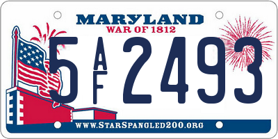 MD license plate 5AF2493