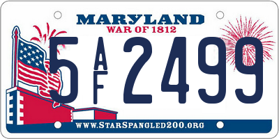 MD license plate 5AF2499