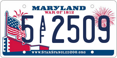 MD license plate 5AF2509