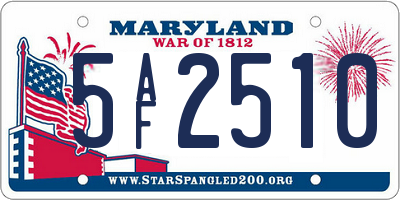 MD license plate 5AF2510