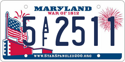 MD license plate 5AF2511