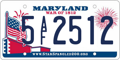 MD license plate 5AF2512