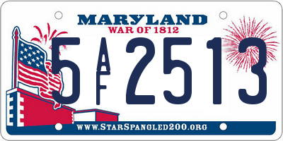 MD license plate 5AF2513