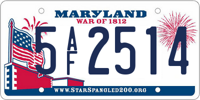 MD license plate 5AF2514